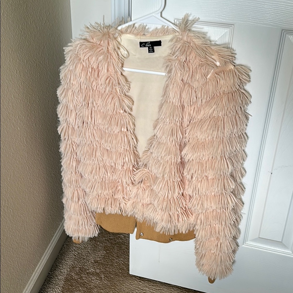 Chic Cream Faux Fur Jacket